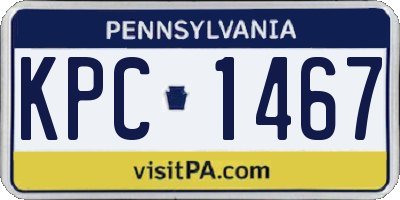 PA license plate KPC1467