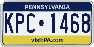 PA license plate KPC1468