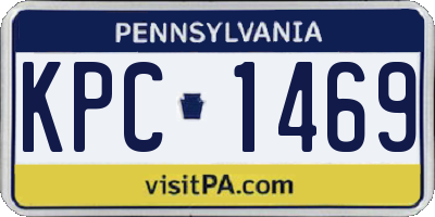 PA license plate KPC1469