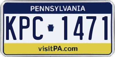 PA license plate KPC1471