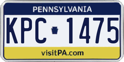 PA license plate KPC1475