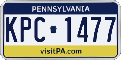 PA license plate KPC1477