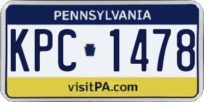 PA license plate KPC1478