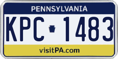 PA license plate KPC1483