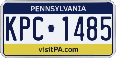 PA license plate KPC1485