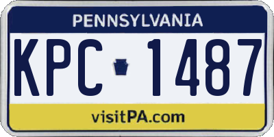 PA license plate KPC1487