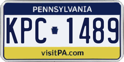 PA license plate KPC1489