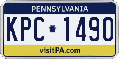 PA license plate KPC1490