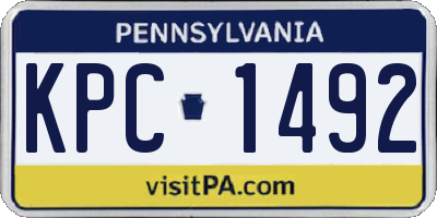 PA license plate KPC1492