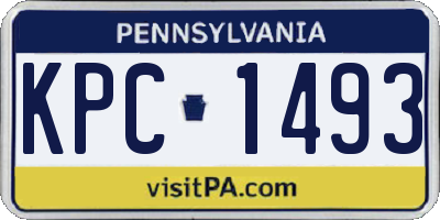 PA license plate KPC1493