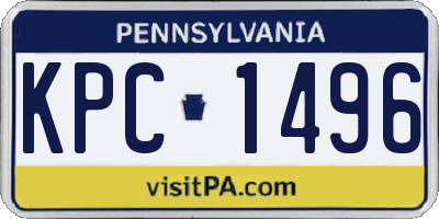 PA license plate KPC1496
