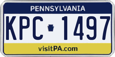 PA license plate KPC1497