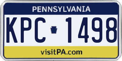 PA license plate KPC1498