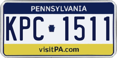 PA license plate KPC1511
