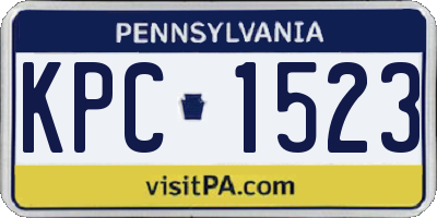 PA license plate KPC1523
