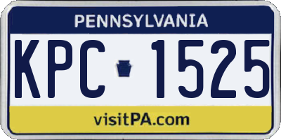 PA license plate KPC1525