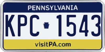 PA license plate KPC1543