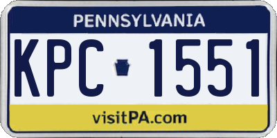 PA license plate KPC1551