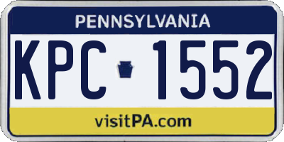 PA license plate KPC1552
