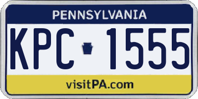 PA license plate KPC1555