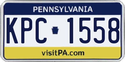 PA license plate KPC1558