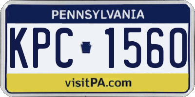 PA license plate KPC1560