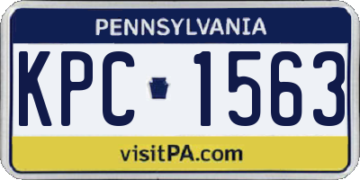 PA license plate KPC1563