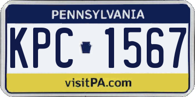 PA license plate KPC1567