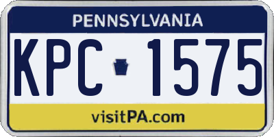 PA license plate KPC1575