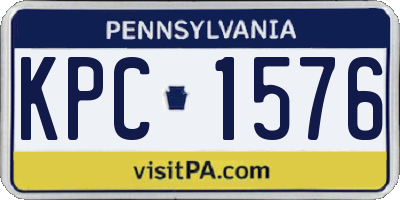 PA license plate KPC1576