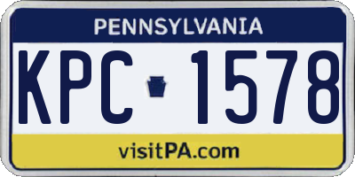 PA license plate KPC1578