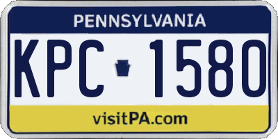 PA license plate KPC1580