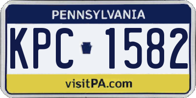 PA license plate KPC1582