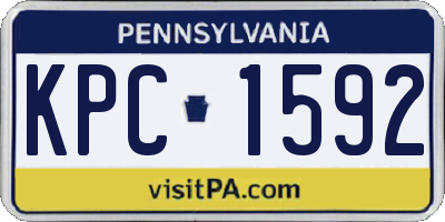 PA license plate KPC1592