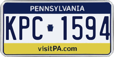 PA license plate KPC1594