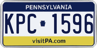 PA license plate KPC1596