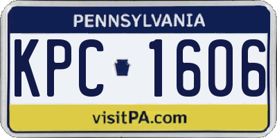 PA license plate KPC1606