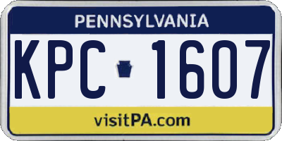 PA license plate KPC1607