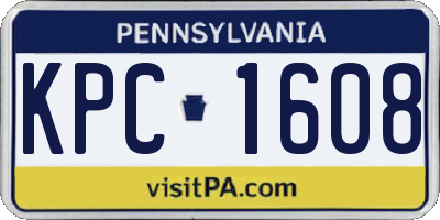PA license plate KPC1608