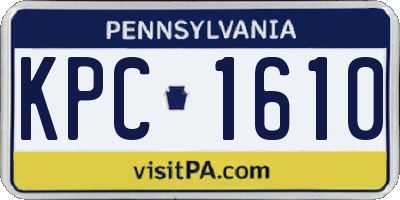 PA license plate KPC1610