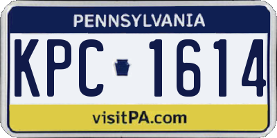 PA license plate KPC1614