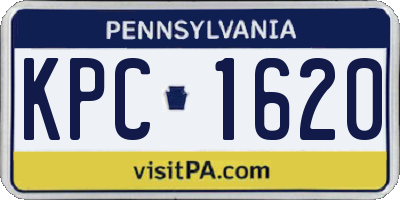 PA license plate KPC1620