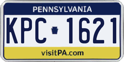 PA license plate KPC1621