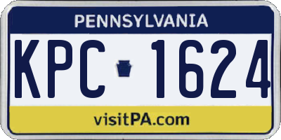PA license plate KPC1624