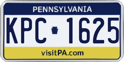 PA license plate KPC1625
