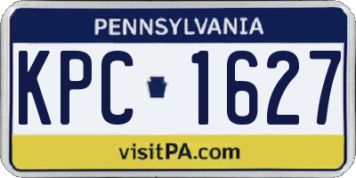 PA license plate KPC1627