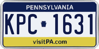 PA license plate KPC1631