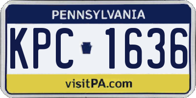 PA license plate KPC1636