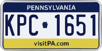 PA license plate KPC1651