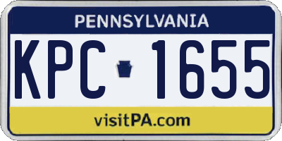 PA license plate KPC1655
